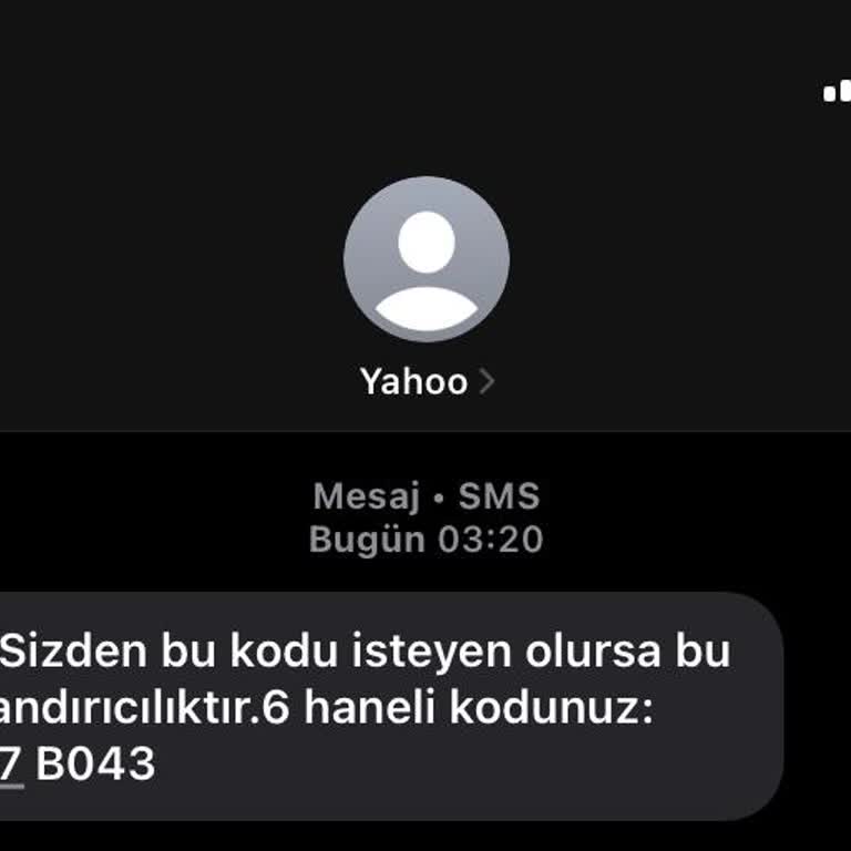 Bana Ait Olmayan 6 Haneli Kod İçin Sorumluluk Kabul Etmiyorum