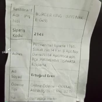 Burger King Eksik Sipariş!