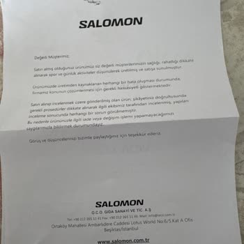 Salomon Ayakkabıda Hızlı Deformasyon Ve Yetersiz Garanti Desteği