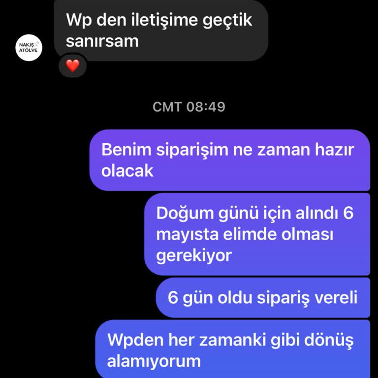 Sipariş Sonrası İlgisizlik Ve Bilgilendirme Eksikliği