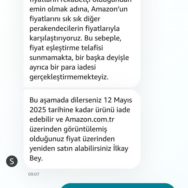 Satın Aldığım Ürünün Fiyat Farkı İadesi Yapılmadı