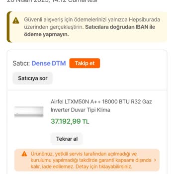 Sipariş Verilen Klimanın 10 Gündür Teslim Edilmemesi Ve İletişim Sorunu