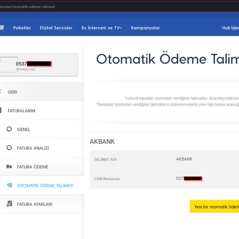 Akbank'ta Olmayan Hesabım İçin Otomatik Ödeme Talimatı Sorunu Çözülemiyor
