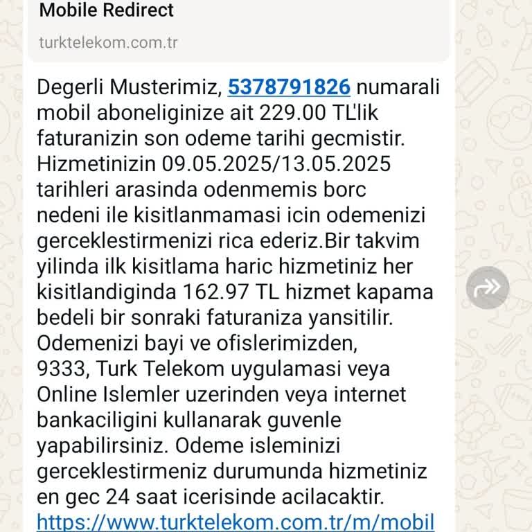 Türk Telekom Mobil Hattım Haksız Yere Kapatıldı Ve Müşteri Hizmetleri Yardımcı Olmadı