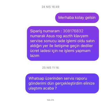 Asus Ücret İadesi İçin Geri Dönüş Yapılmıyor Ve Ödeme Gerçekleşmedi