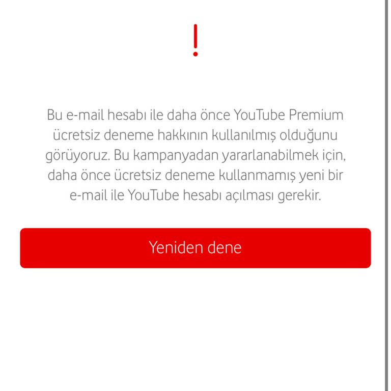 Vodafone'un Youtube Premium Hediyesi Fiilen Kullanılamıyor