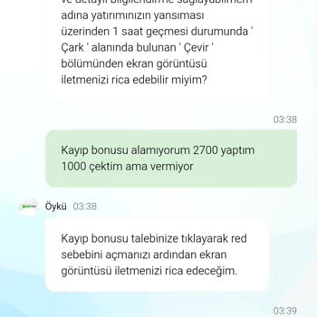 Kayıp Bonusunun Verilmemesi Ve Oyunlarda Müdahale Şüphesi