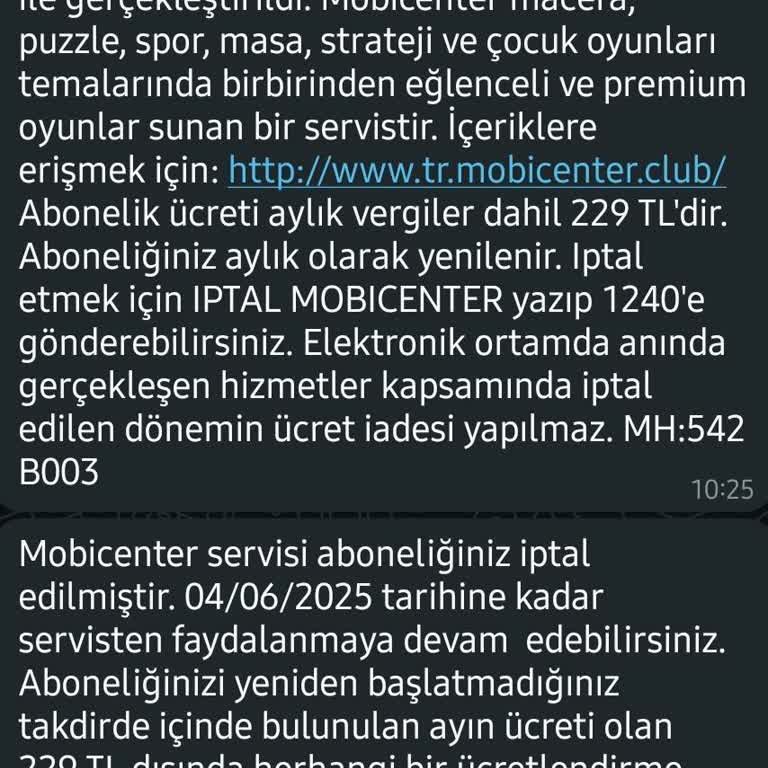 Onayım Olmadan Mobicenter Aboneliği Başlatıldı Ve Ücret İadesi Yapılmıyor
