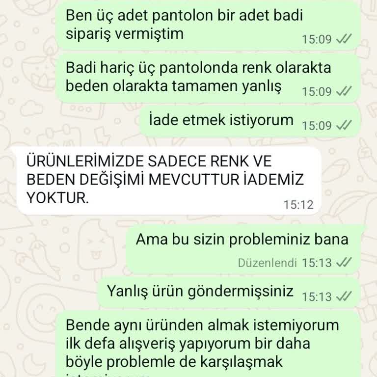Siparişimde Yanlış Ürün Ve İlgisizlik Yaşadım