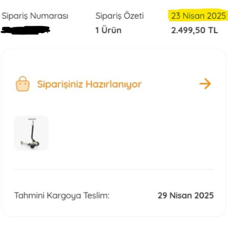 Ebebek Siparişimin Teslimatı Gecikti, Müşteri Memnuniyeti Sağlanmadı!