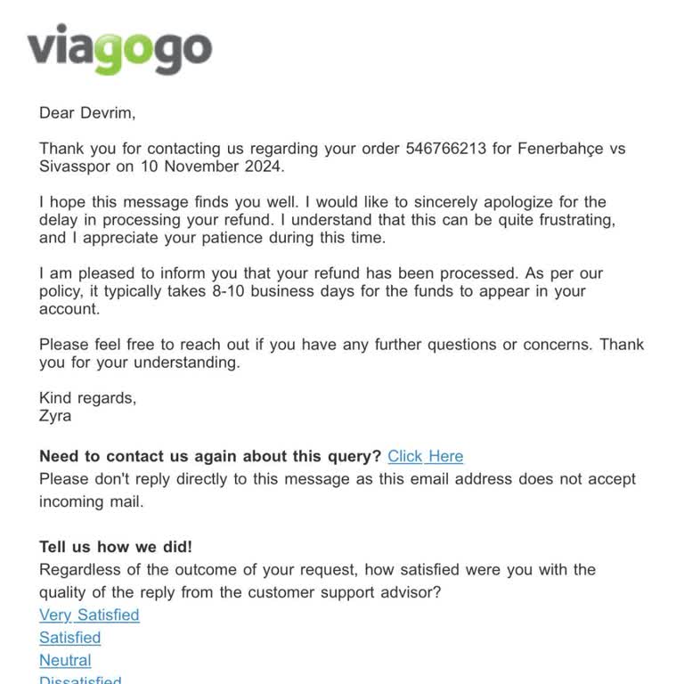 Viagogo liefert Fenerbahçe Tickets nicht und verweigert Rückerstattung