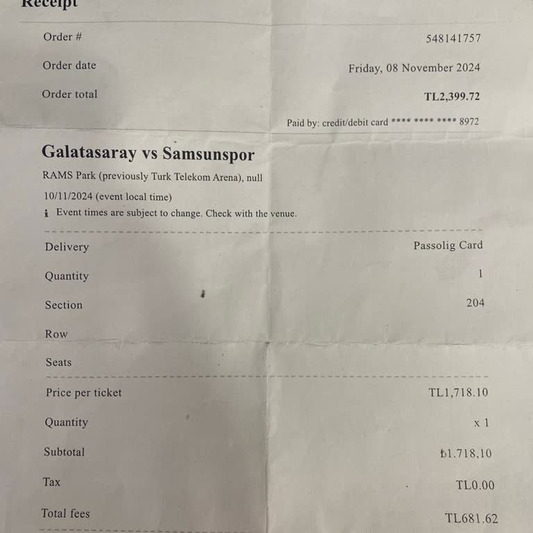 Viagogo liefert kein Ticket für GS Samsun Spiel und keine Rückerstattung