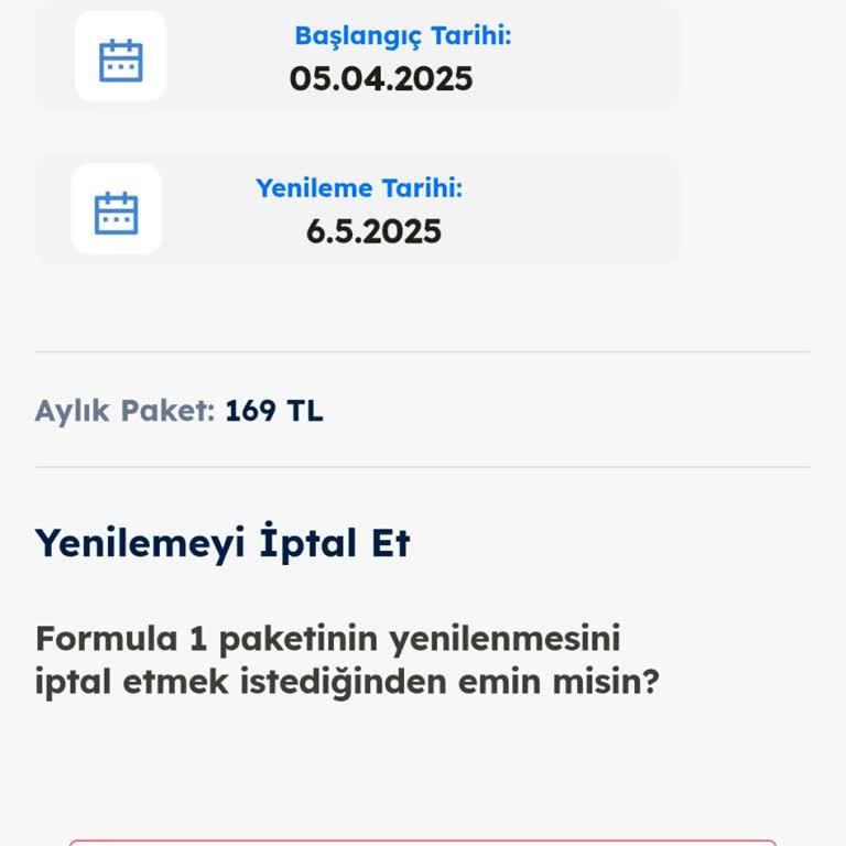 İstenmeyen F1 Paketi Üyeliği İptal Edilemiyor, Müşteri Hizmetleri Çözüm Sunmuyor