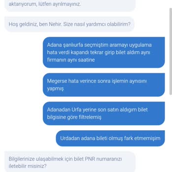 Uygulama Hatasıyla Yanlış Bilet Aldım Mağdur Oldum