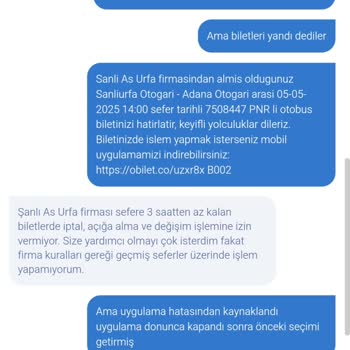 Uygulama Hatasıyla Yanlış Bilet Aldım Mağdur Oldum