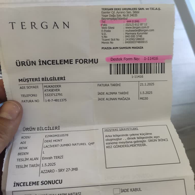 Aldığım Deri Ceketin Sorunları Çözülmedi Mağaza İade Talebimi Reddetti