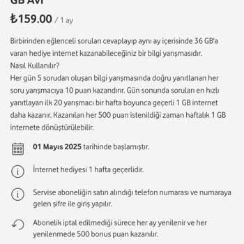 Vodafone GB Avı Oyununa Abone Oldum, Şifre Gönderilmedi Ve Destek Alamadım