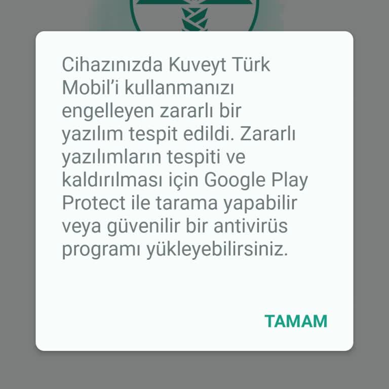 Kuveyt Türk Mobil Uygulamada Virüs Uyarısı Ve Giriş Sorunu