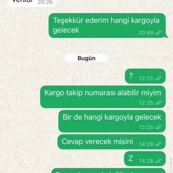 Sipariş Sonrası Kargo Takip Numarası Ve İletişim Sorunu