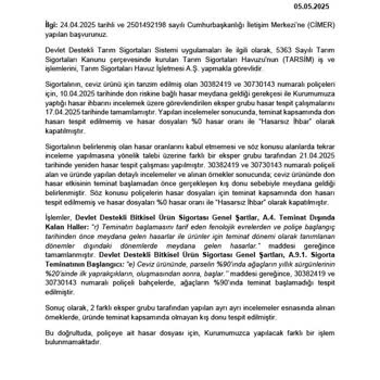 TARSİM'in Zararımı Karşılamaması Ve Mağduriyetim