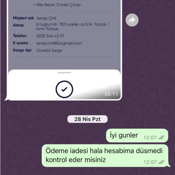 İade Yapılmayan Sipariş Ve İletişimsizlik Mağduriyeti