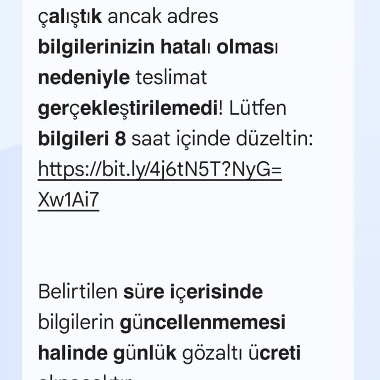 Kişisel Bilgilerimle İzinsiz Sahte Kargo Mesajı Aldım