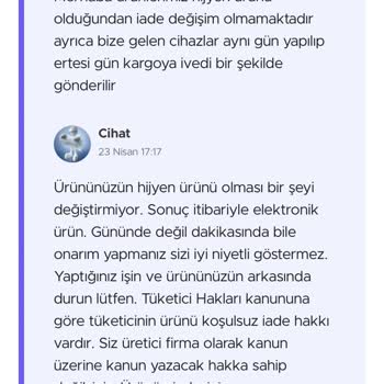Arızalı Nebülizatör Cihazı İçin İade Ve Değişim Talebim Reddedildi, Mağduriyetim Giderilmiyor