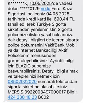 Bilgim Dışında Yapılan Sigorta Yenilemesine Tepki