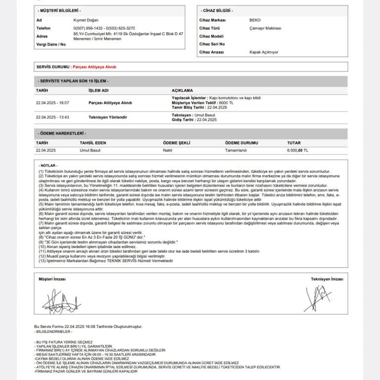 Beko Servis Sürecinde Sorunum Çözülmedi, Destek Bekliyorum