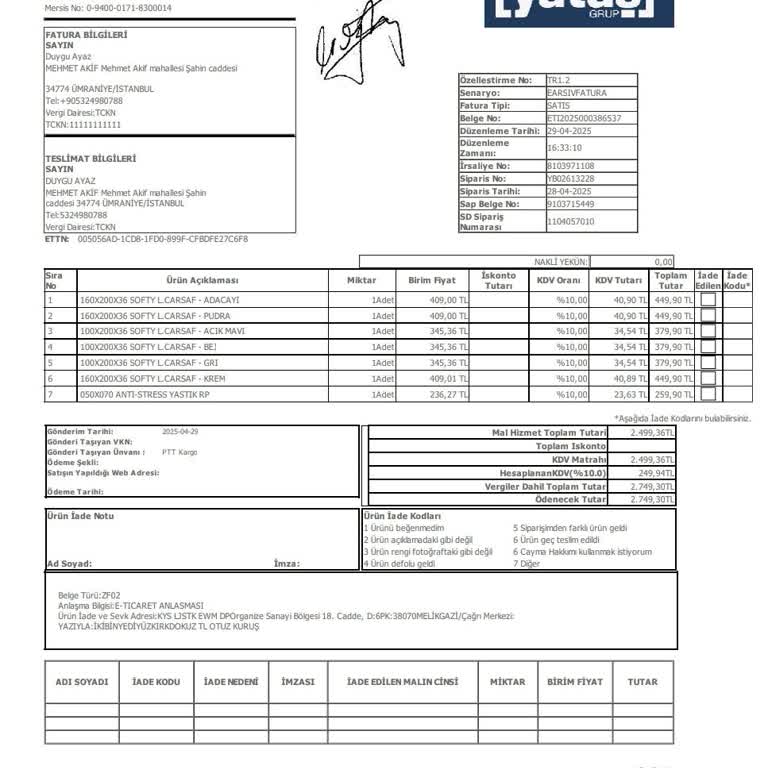 Yataş Ve PTT Kargo: Teslim Edilmeyen Ürün, Geciken Para İadesi