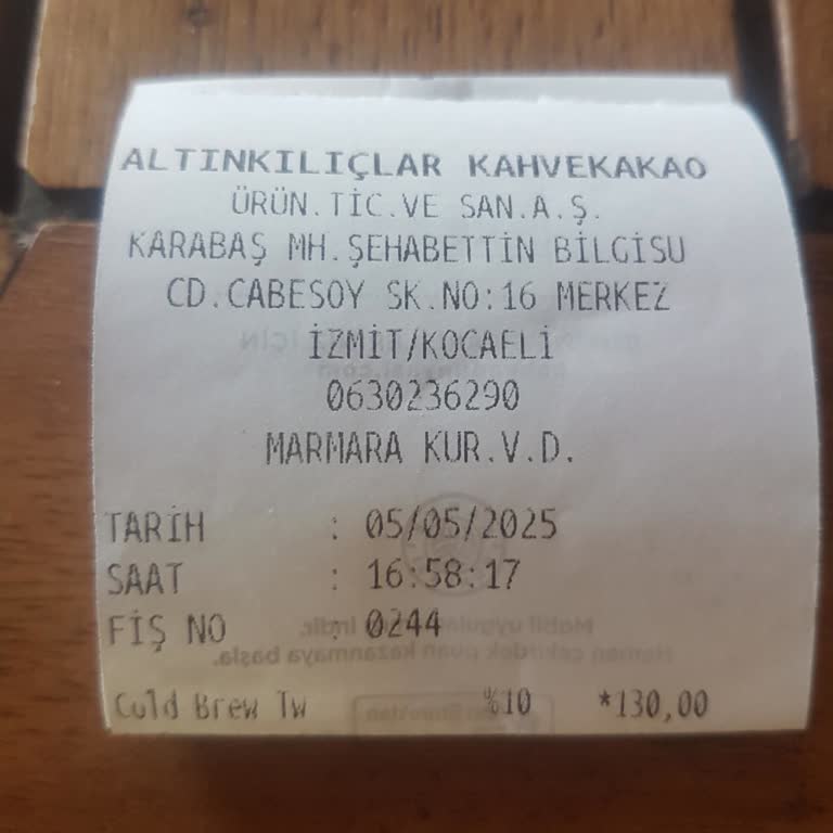 Kahve Dünyası İzmit Çarşı Şubesinde Buz Eksikliği Ve Sipariş Fişi Sorunu