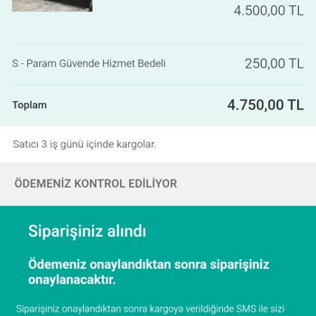 Sahibinden Güvenli Ödeme İle 4750 TL Kaybettim Para İadem Yapılmıyor