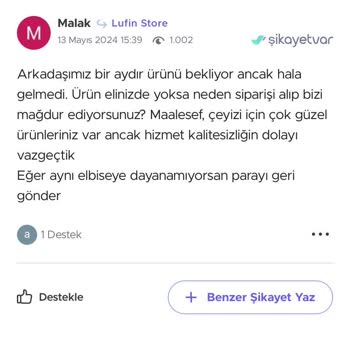 Siparişim Ulaşmadı Firma İletişime Geçmiyor