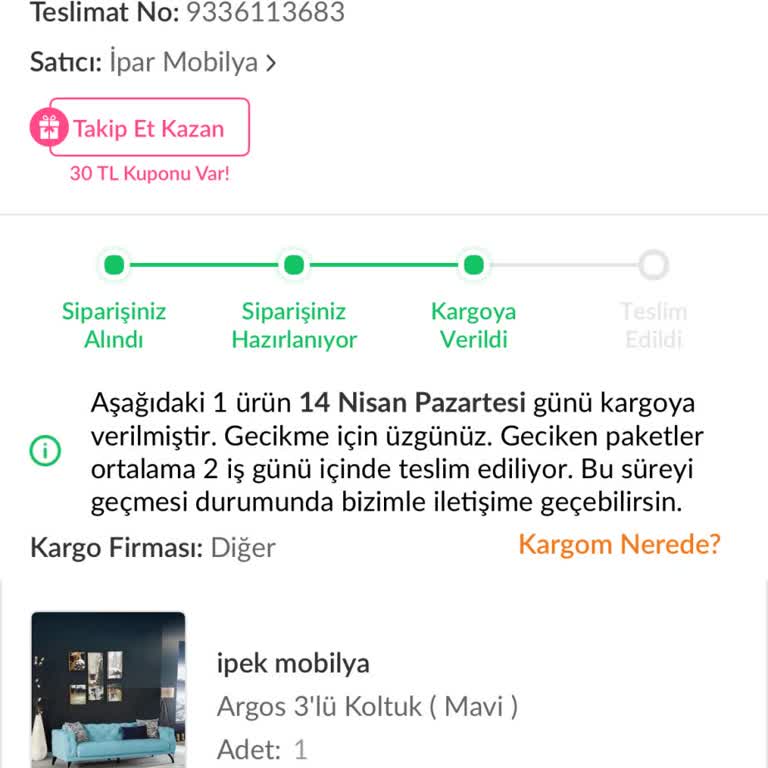 30 Gündür Teslim Edilmeyen Koltuk Takımı Ve İlgisiz Müşteri Hizmetleri