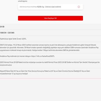 Vodafone Kampanya Hediyeleri Ve Nakit İade Yatmadı