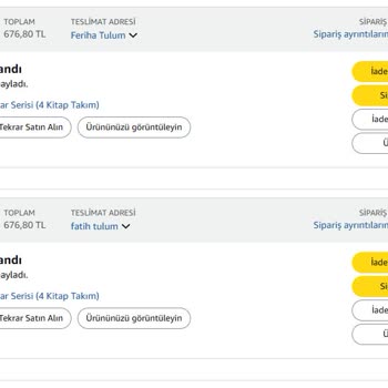Amazon'dan Yapılan Kitap İadesinin Ücretinin Bir Yıldır Yatırılmaması
