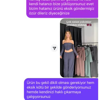 Sipariş Edilen Üründe Kumaş Ve Dikiş Sorunları Yaşadım