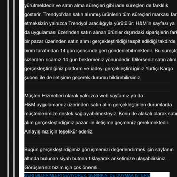 HM Ve Trendyol Arasında Mağduriyet Yaşatan Sorumsuzluk Zinciri