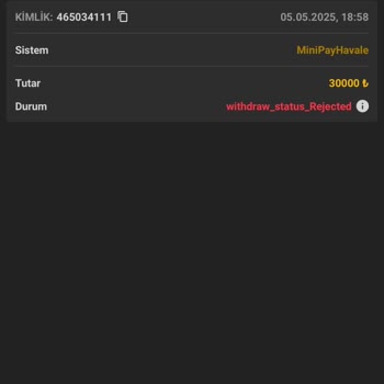 Kazanç Çekiminde Hesabım İncelemeye Alındı