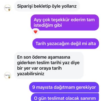Sipariş Teslimat Tarihi Ve Ürün Boyutu Sorunu
