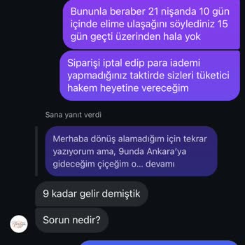 Siparişim Gecikti Verilen Teslimat Sözleri Tutulmadı