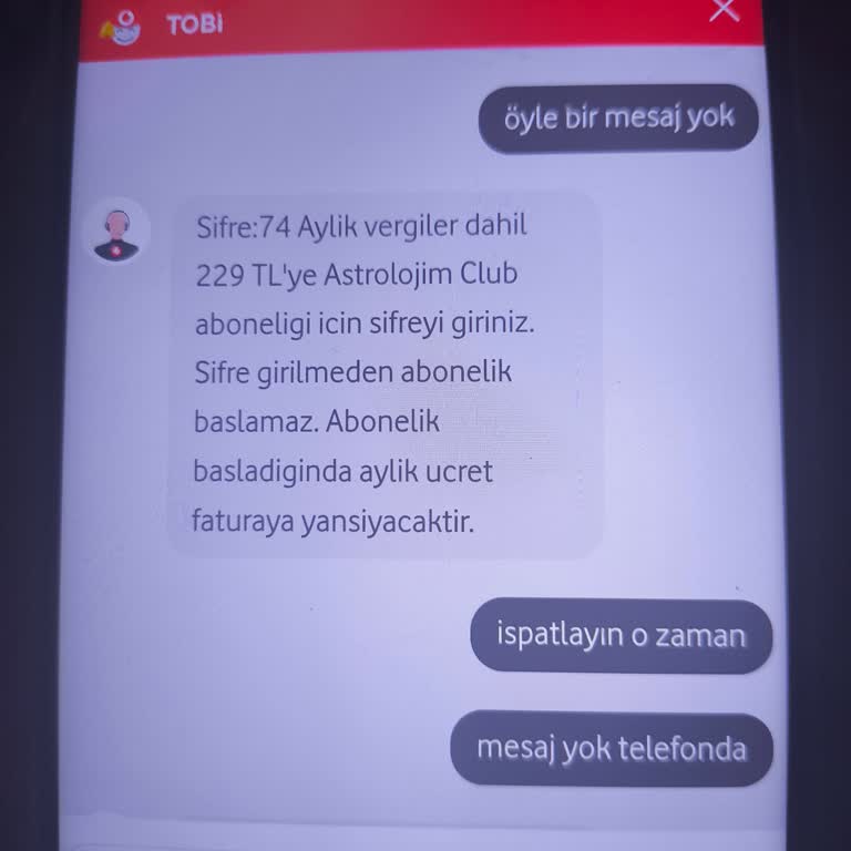 Onayım Olmadan Eklenen Astroloji Paketi Ücretinin İadesini Talep Ediyorum