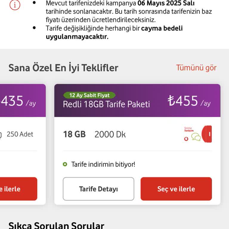 Taahhüt Sonrası Yetersiz Ve Pahalı Tarifeler Nedeniyle Mağduriyet