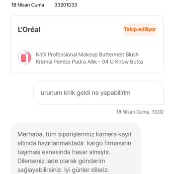 Kırık Ürün İadesi Kabul Edilmedi