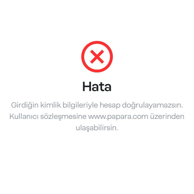 Kimlik Bilgileriyle Hesap Doğrulama Sorunu