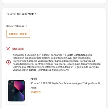 Keyfi Sipariş İptali Ve Fiyat Artışıyla Mağdur Edildim