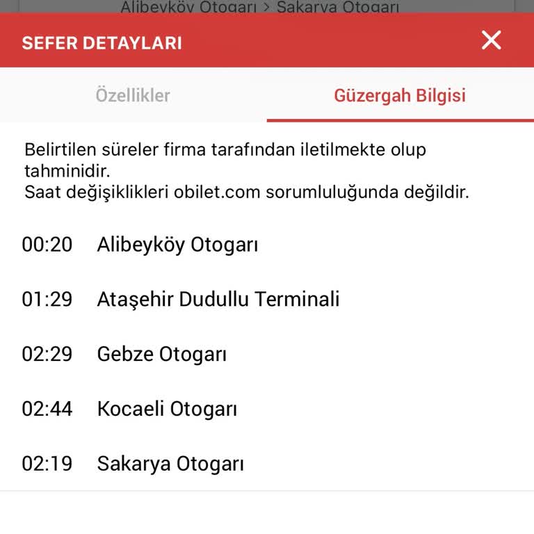 Otobüs Sefer Süresi Uygulamada Yanlış Yazıyor İşlerim Aksadı