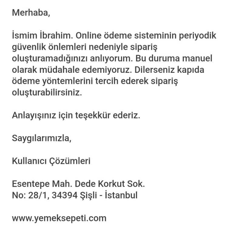 Yemek Sepeti Online Ödeme Sorunu Ve Kupon Kullanamama