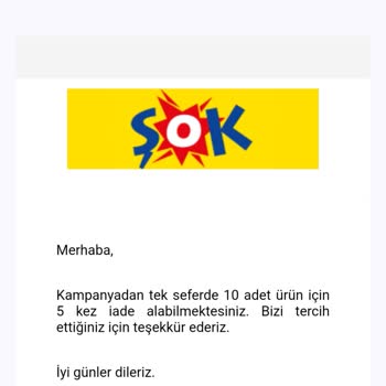 Şok Market Kampanya İadesi Eksik Yapıldı, Şartlar Önceden Belirtilmedi
