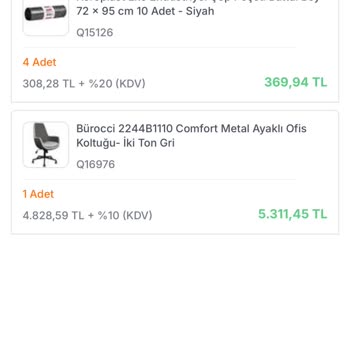 Satın Aldığım Büro Koltuğu Teslim Edilmedi, Eksik Ürün Gönderimi
